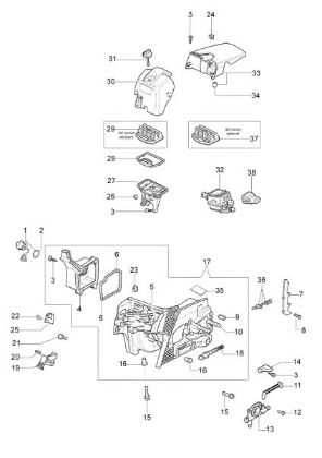 Carter motor y filtre aire 937 Motosierra
